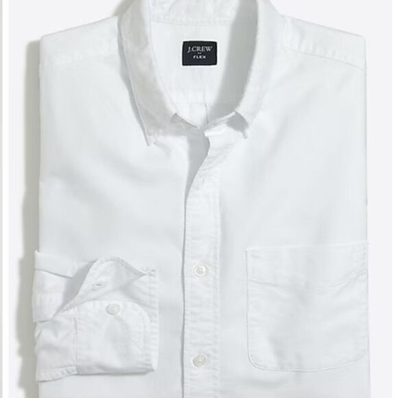 J. Crew Factory H4726 White slim flex oxfort NWT size medium - Picture 3 of 8